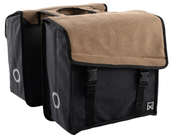 Willex Canvas Dubbele Tas 101 Bruin / Zwart 30L