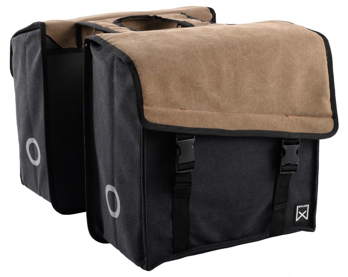 Willex Canvas Dubbele Tas 101 Bruin / Zwart 30L