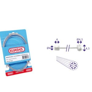 Elvedes schakel binnenkabel rvs 2 nippels 4x4 en 4