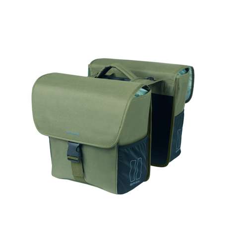 Basil fietstas dubbel Go donker groen MIK 32L