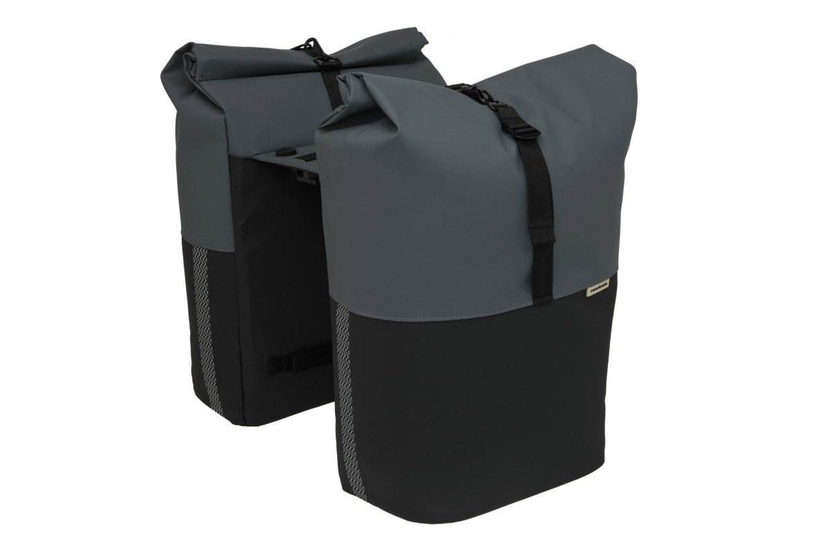 New Looxs fietstas dubbel Nyborg donkergrijs/zwart - Image 4