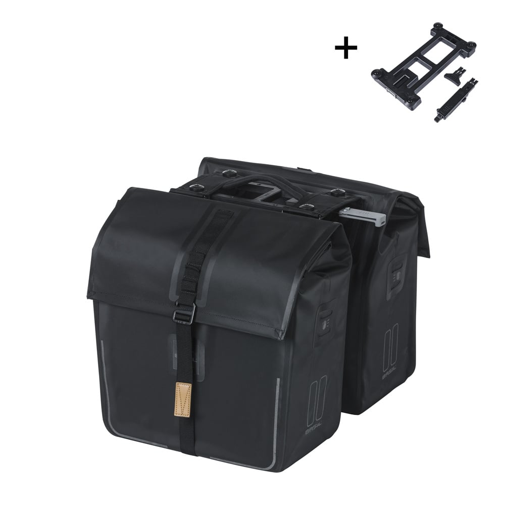 Basil fietstas dubbel Urban dry black MIK 50L - Image 3