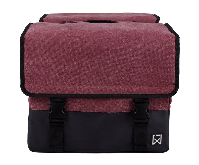 Willex Dubbele Canvas Tas Plus Purple Red/Matt black 40L - Image 3