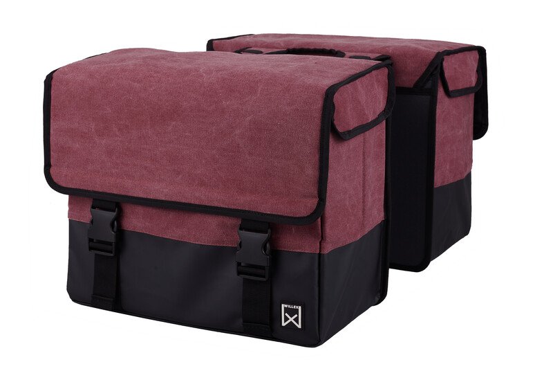 Willex Dubbele Canvas Tas Plus Purple Red/Matt black 48L