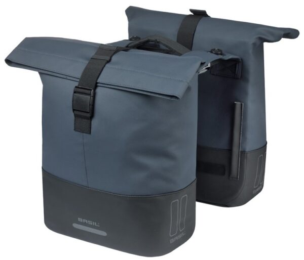 Basil Fietstas Dubbel Cove Marine Blauw/Zwart MIK