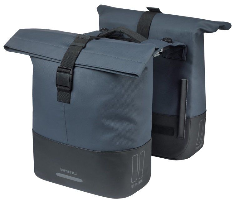 Basil Fietstas Dubbel Cove Marine Blauw/Zwart MIK