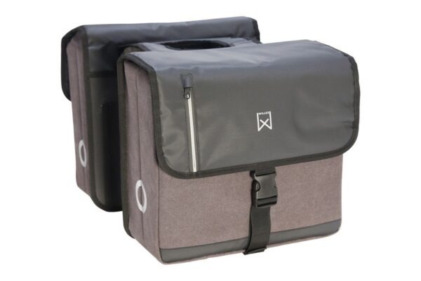 Willex Dubbele Canvas Kantoorfietstas 40L Grijs