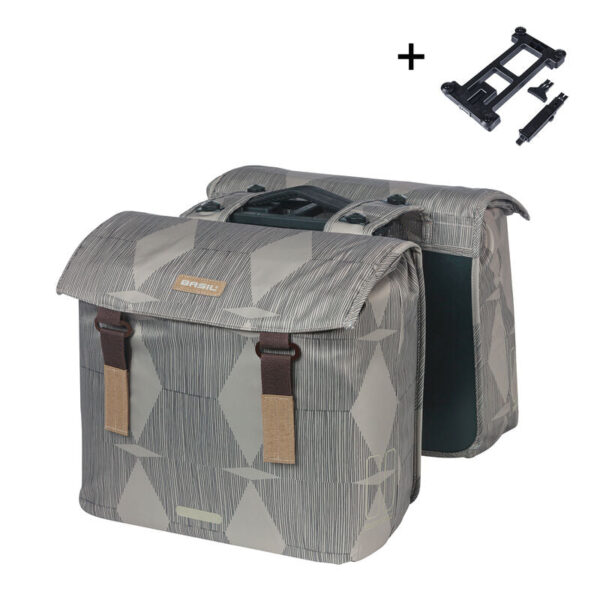 Basil Elegance Dubbele Fietstas MIK – Grijs