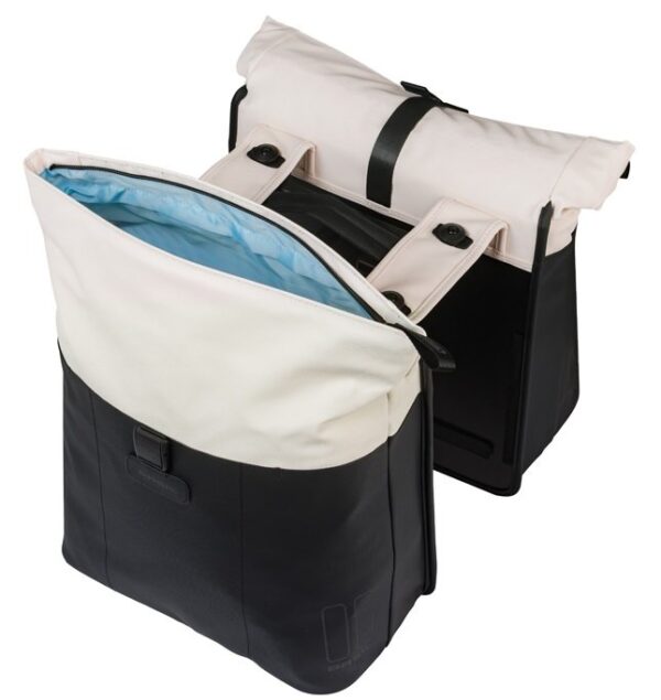 Basil Fietstas Dubbel Vive Wit MIK 28-35 L